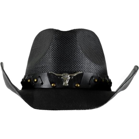 Western Outback Cowboy Hat Men's Women's Style Classic Straw Western Cowgirl Hat - Picture 4 of 7